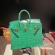 エルメスバーキン 25センチポロサスマットporous Crocodile 1L/Cactus カクタスゴールド金具  全手縫いbirkin25-003