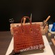 エルメスバーキン 25センチポロサスマットporous Crocodile 33/mielミールゴールド金具  全手縫いbirkin25-004