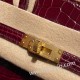 エルメスバーキン 25センチニロティカス Crocodile Niloticus57 Bordeaux ボルドーゴールド金具   全手縫いbirkin25-006