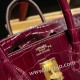 エルメスバーキン 25センチニロティカス Crocodile Niloticus57 Bordeaux ボルドーゴールド金具   全手縫いbirkin25-006