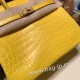 エルメスバーキン 25センチニロティカス Crocodile NiloticusM9 / mimosa ミモザゴールド金具  全手縫いbirkin25-010