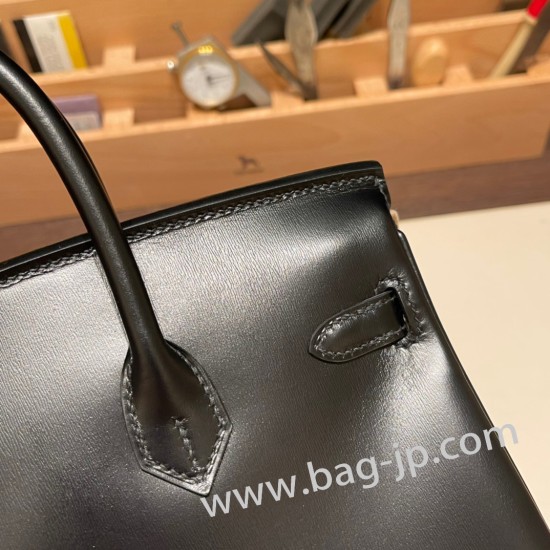 エルメスバーキン 25センチbox So black ブラックシルバー金具 全手縫いbirkin25-025