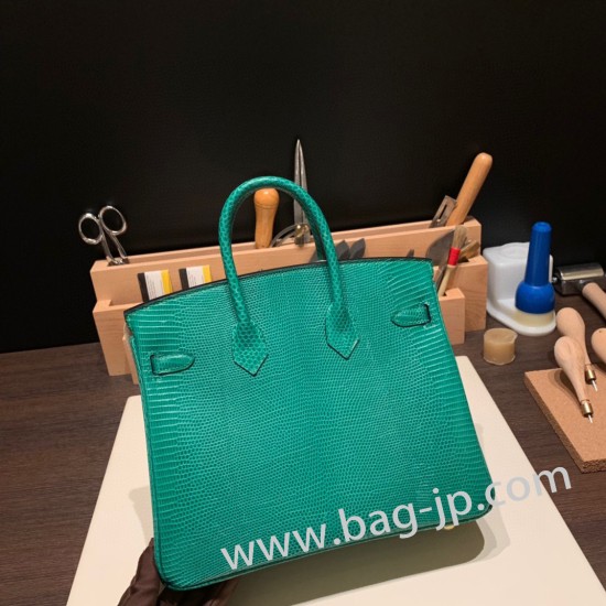 エルメスバーキン 25センチLizard リザードナチュラ1K/Bambou バンブーゴールド金具  全手縫いbirkin25-038