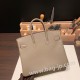 エルメスバーキン 25センチヴォーエプソン Epsom 18 /Étoupe Grey エトゥープシルバー金具 全手縫いbirkin25-042