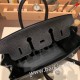 エルメスバーキン 25センチヴォーエプソン Epsom 89/ Black ブラックシルバー金具 全手縫いbirkin25-043