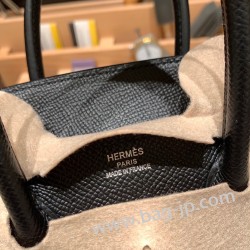 エルメスバーキン 25センチヴォーエプソン Epsom 89/ Black ブラックシルバー金具 全手縫いbirkin25-043