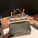 エルメスバーキン 25センチヴォーエプソン Epsom C6 /Vert Gris ヴェールグリスゴールド金具  全手縫いbirkin25-045