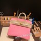 エルメスバーキン 25センチヴォーエプソン Epsom ピンク X クレ 5P/ Pink & 10/ Craieゴールド金具  全手縫いbirkin25-052