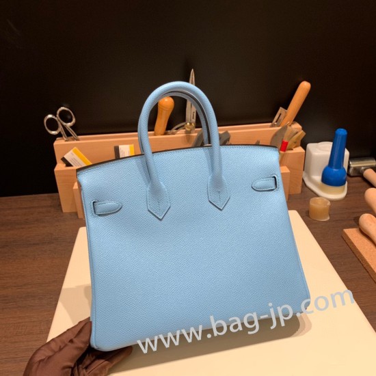 エルメスバーキン 25センチヴォーエプソン Epsom  セレスト7N/Celesteゴールド金具  全手縫いbirkin25-066