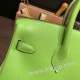 エルメスバーキン 25センチヴォーエプソン Epsom キウイ6R/ Kiwi シルバー金具 全手縫いbirkin25-068