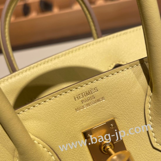 エルメスバーキン 25センチスイフト swift ジョーヌプッサン1Z/Jaune Poussinゴールド金具  全手縫いbirkin25-070