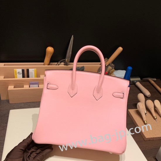 エルメスバーキン 25センチスイフト swift ローズサクラ3Q/Rose Sakura シルバー金具 全手縫いbirkin25-073