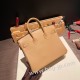 エルメスバーキン 25センチスイフト swift チャイ0M/Chai シルバー金具 全手縫いbirkin25-074