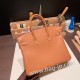 エルメスバーキン 25センチスイフト swift ゴールド37/Gold シルバー金具 全手縫いbirkin25-078