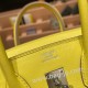 エルメスバーキン 25センチスイフト swift ライム9R/ Lime シルバー金具 全手縫いbirkin25-079