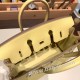 エルメスバーキン 25センチスイフト swift ジョーヌプッサン1Z /Jaune Poussin シルバー金具 全手縫いbirkin25-083