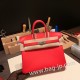 エルメスバーキン 25センチスイフト swift ルージュクー S3/Rouge Cœur シルバー金具 全手縫いbirkin25-085