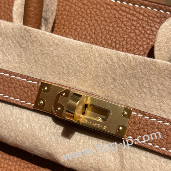 エルメスバーキン 25センチトゴ Togo ゴールド 37/Goldゴールド金具  全手縫いbirkin25-088