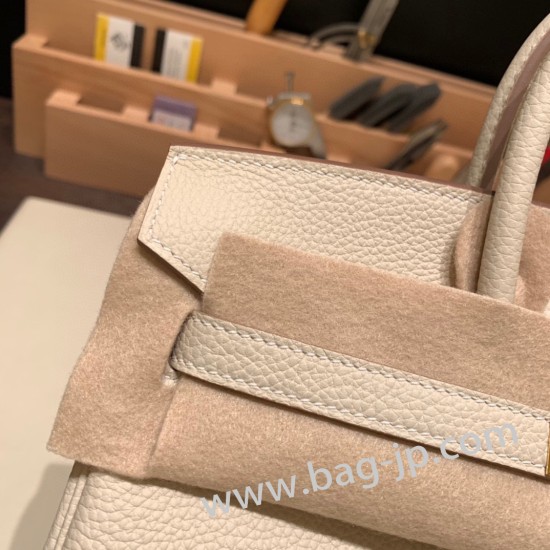 エルメスバーキン 25センチトゴ Togo  クレ10 /Craieゴールド金具  全手縫いbirkin25-096