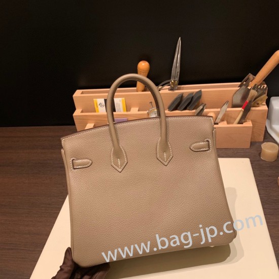 エルメスバーキン 25センチトゴ Togo エトゥープ 18 /Étoupe Greyゴールド金具  全手縫いbirkin25-100