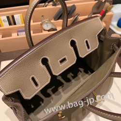 エルメスバーキン 25センチトゴ Togo エトゥープ 18 /Étoupe Greyゴールド金具  全手縫いbirkin25-100