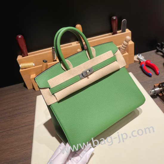 エルメスバーキン 25センチトゴ Togo プルーズ 6G/ PELOUSE シルバー金具 全手縫いbirkin25-102