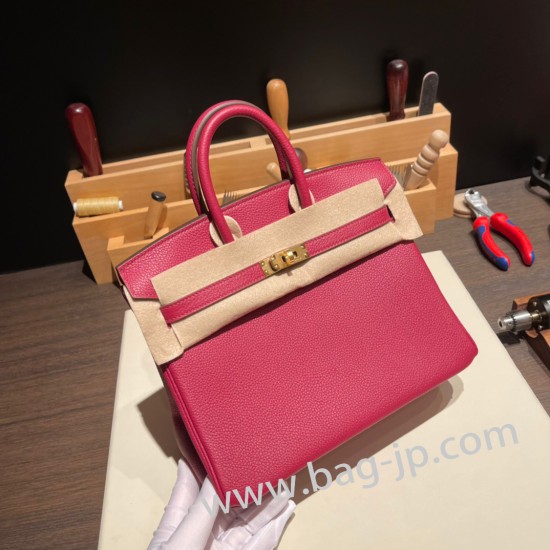 エルメスバーキン 25センチトゴ Togo ルビーB5 /Rubyゴールド金具  全手縫いbirkin25-104