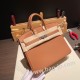 エルメスバーキン 25センチトゴ Togo ゴールド37 /Gold シルバー金具 全手縫いbirkin25-105