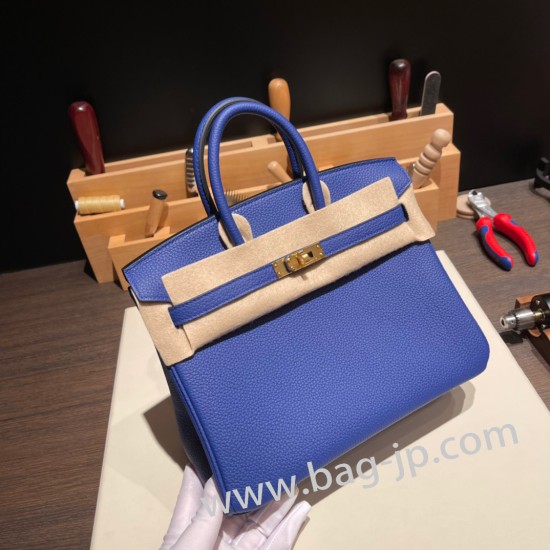 エルメスバーキン 25センチトゴ Togo ブルーエレクトリック7T/ Blue Electricゴールド金具  全手縫いbirkin25-107