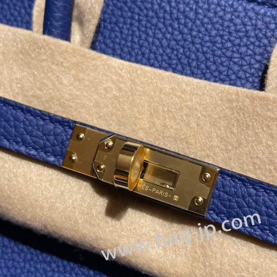 エルメスバーキン 25センチトゴ Togo ブルーエレクトリック7T/ Blue Electricゴールド金具  全手縫いbirkin25-107