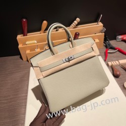 エルメスバーキン 25センチトゴ Togo セージQ1 /Sauge シルバー金具 全手縫いbirkin25-108