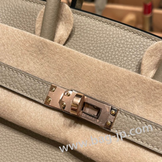 エルメスバーキン 25センチトゴ Togo トゥルティエールグレー81 /Gris Tourterelle  RoseGold  Hardware  全手縫いbirkin25-110