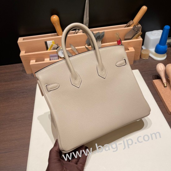 エルメスバーキン 25センチトゴ Togo トゥルティエールグレー81 /Gris Tourterelleゴールド金具  全手縫いbirkin25-111