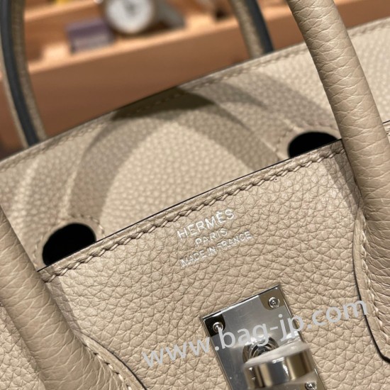 エルメスバーキン 25センチトゴ Togo トゥルティエールグレー81 /Gris Tourterelleゴールド金具  全手縫いbirkin25-111