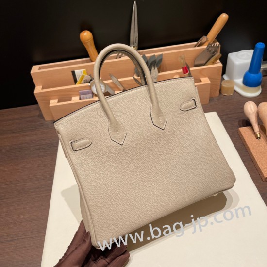 エルメスバーキン 25センチトゴ Togo トゥルティエールグレー81/Gris Tourterelleゴールド金具  全手縫いbirkin25-112