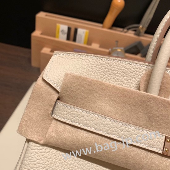 エルメスバーキン 25センチトゴ Togo クレ10/Craie  RoseRose Gold  Hardware  全手縫いbirkin25-114