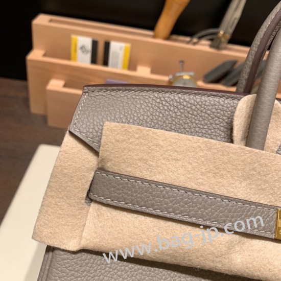 エルメスバーキン 25センチトゴ Togo グリアスファルトM8/ Gris Asphaltゴールド金具  全手縫いbirkin25-122