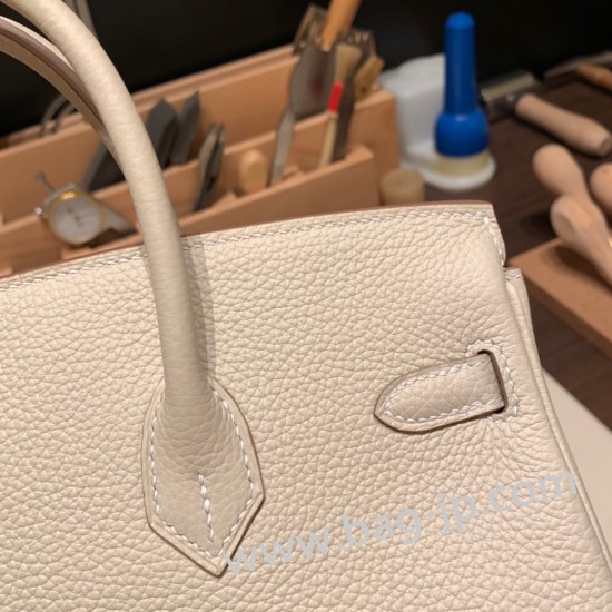 エルメスバーキン 25センチトゴ Togo クレ10/ Craie  RoseRose Gold  Hardware  全手縫いbirkin25-123