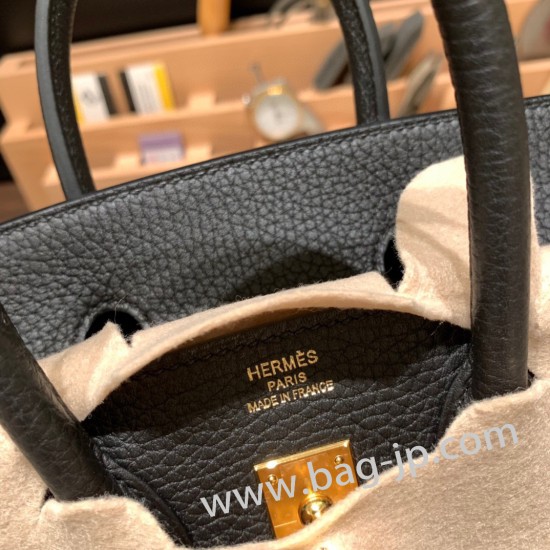 エルメスバーキン 25センチトゴ Togo ブラック89/ Blackゴールド金具  全手縫いbirkin25-131