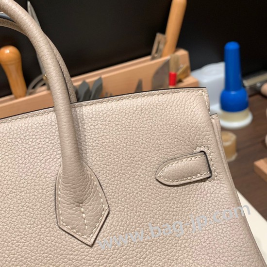 エルメスバーキン 25センチトゴ Togo トゥルティエールグレーnew stock  81 /Gris Tourterelleゴールド金具  全手縫いbirkin25-143