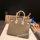 エルメスバーキン 25センチトゴ Togo クレXエトゥープ10/ Craie & Étoupe Grey シルバー金具 全手縫いbirkin25-145