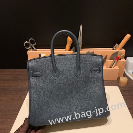 エルメスバーキン 25センチトゴ Togo ヴェールシプレス&ディープブルー6O/Vert Cypres & S4 /Deep Blue  ゴールド金具  全手縫いbirkin25-148