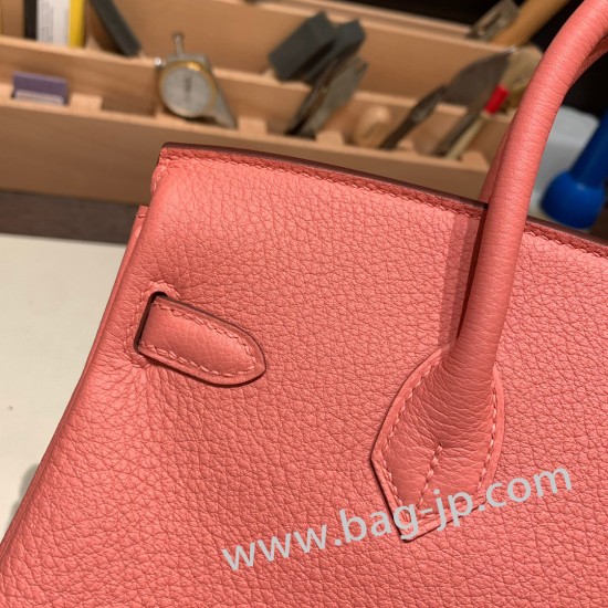 エルメスバーキン 25センチトゴ Togo ローズエテ K4 /Rose d’eteゴールド金具  全手縫いbirkin25-153