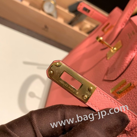 エルメスバーキン 25センチトゴ Togo ローズエテ K4 /Rose d’eteゴールド金具  全手縫いbirkin25-153