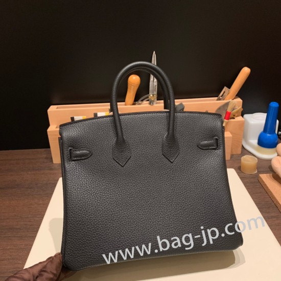 エルメスバーキン 25センチトゴ Togo ブラック 89 /Black (Noir) シルバー金具 全手縫いbirkin25-154