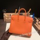 エルメスバーキン 25センチトゴ Togo オレンジ93/Orange シルバー金具 全手縫いbirkin25-158