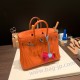 エルメスバーキン 25センチトゴ Togo オレンジ93/Orange シルバー金具 全手縫いbirkin25-158