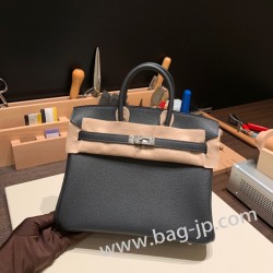 エルメスバーキン 25センチトゴ Togo グラファイト88/ Graphite シルバー金具 全手縫いbirkin25-164