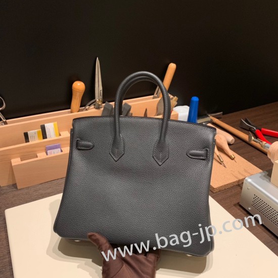 エルメスバーキン 25センチトゴ Togo グラファイト88/ Graphite シルバー金具 全手縫いbirkin25-164