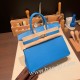 エルメスバーキン 25センチシェブルミゾル  Chevre ブルーフリーダ0F /Blue Frida シルバー金具 全手縫いbirkin25-168